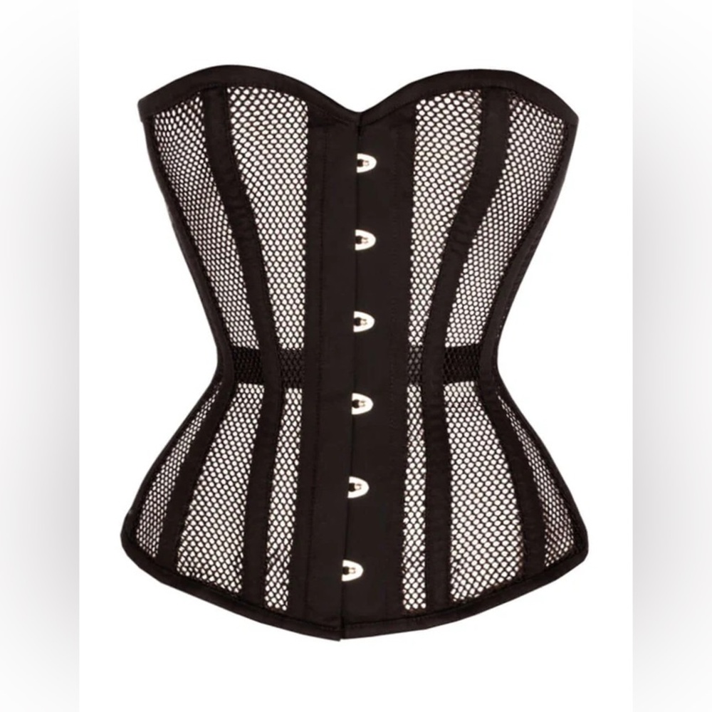 Black Shapewear Corset with Mesh and Boning